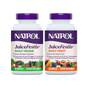 Two bottles of Natrol JuiceFestiv Cap-60 + Cap-60 are displayed side by side; one is labeled Daily Veggie, the other Daily Fruit. Each contains 60 capsules with antioxidants from organic fruits and vegetables.