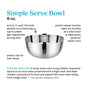The Ahimsa Simple Serve Bowls Set includes shiny metal, non-toxic 8 oz. bowls (3.8" wide, 1.7" tall), perfect for babies and kids. Ideal for small portions to help reduce overeating, they're also dishwasher-safe for easy cleanup.