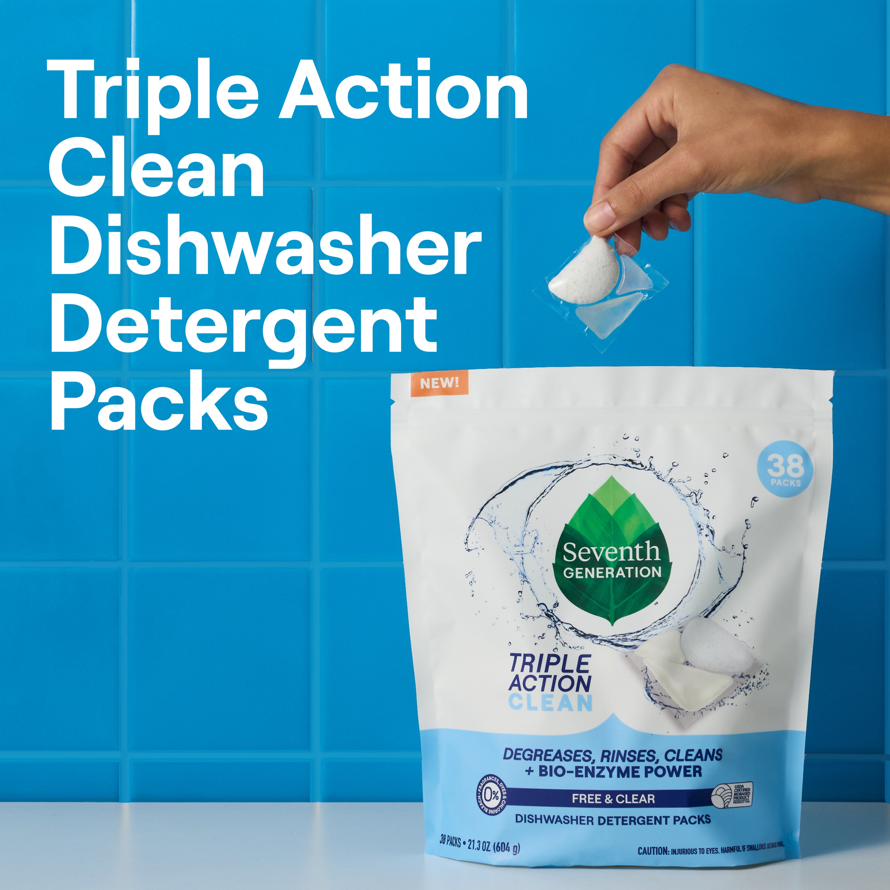 Seventh Generation Multi-Chamber Dishwasher Detergent Packs - 38