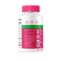 A white and pink bottle of SmartyPants Organic Women’s Multi & Omegas Gummies is shown from the back, displaying supplement facts, directions, warnings, and customer support contact details. Icons and text emphasize 18 nutrients and benefits designed for women in this organic multivitamin from SmartyPants, crafted with high-quality vegetarian vitamins to support overall wellness.