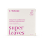 A white box of ATTITUDE super leaves Conditioner Hydrating for dry hair, vegan and 96% natural origin, is plastic-free, with shea and cocoa butter. Packaging displays text in English and French.