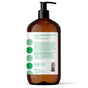 A brown plastic pump bottle with a white label featuring green circles and text. The back lists details for Everyone 3in1 Soap, Shampoo, & Bubble Bath with nourishing essential oil: ingredients, directions, and company info.