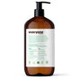 A large amber pump bottle labeled Everyone contains 3in1 Soap, Shampoo, & Bubble Bath. The plant-based formula with essential oils is gentle and cruelty-free, and the bottle is made from 100% recycled material.