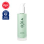 A frosted green bottle of OSEA Hyaluronic Body Serum with a white pump, ideal for sensitive skin. Award badges from Allure 2024 and the National Eczema Association appear to the left.