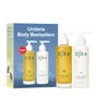 The OSEA Undaria Body Bestsellers Gift Set includes Undaria Algae Body Oil and Lotion in pump bottles for a seaweed-powered glow. The box shows product images and an award sticker.