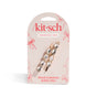 Kitsch Metal Gemstone Bobby Pins come in a pack of two gold hair pins with clear gemstones, presented on light pink packaging with red text and decorative bows for a stylish look.