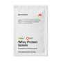 A white Momentous Whey Protein Single Serve packet in Vanilla Flavor, made with grass-fed protein, offers 25g of dietary supplement powder to support muscle recovery and health.