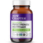 A brown bottle of New Chapter Advanced Prenatal™ Multivitamin with a white cap and purple label, featuring prenatal vitamins designed for absorption to support healthy fetal development. Certification icons are shown.