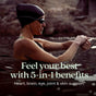 A woman in a swim cap and goggles adjusts her eyewear in an outdoor body of water. Text: Feel your best with 5-in-1 benefits from Wholemega™ Fish Oil by New Chapter—heart, brain, eye, joint & skin support. Sustainably caught Wild Alaskan Salmon Oil.*.