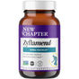 A brown bottle of New Chapter Zyflamend™ joint care shows a purple and white label with “Herbal Pain Relief,” icons for non-GMO, NSF certified, a moving figure, and contains 120 capsules of superfood herbs for inflammation relief.