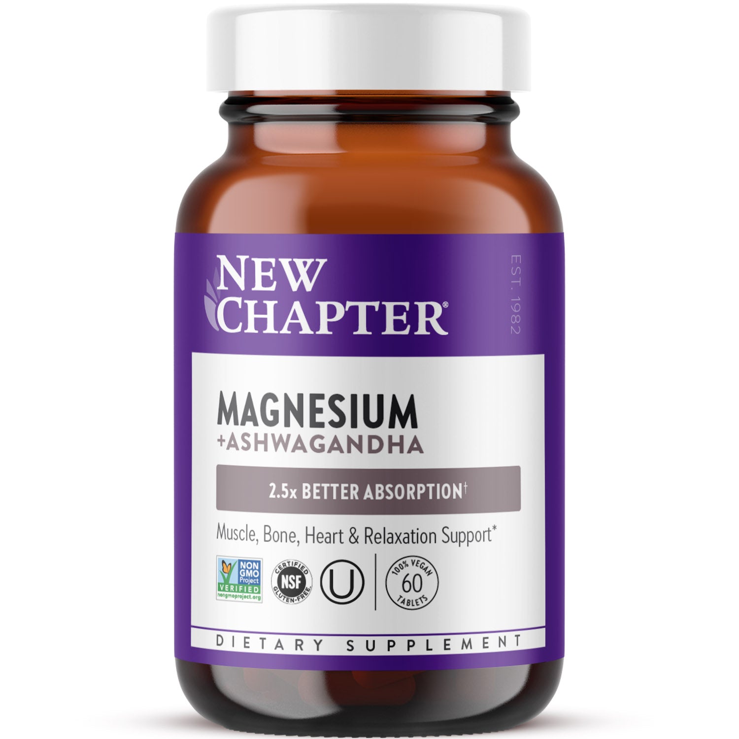 New Chapter Magnesium + Ashwagandha, Muscle, Bone, Heart, Relaxation Support,New Products : American Fashion Style Bags On Sale