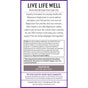 A “Live Life Well” box from New Chapter features Magnesium + Ashwagandha for muscle, bone, heart, and relaxation support; highlights optimal absorption and stress relief. Includes directions, disclaimer, and a money-back guarantee.