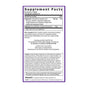 Supplement Facts label for New Chapter Magnesium + Melatonin, bordered in purple, showing serving size, tomato-derived melatonin and magnesium per serving, distributor info, certifications, warnings, and FDA evaluation notice.