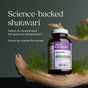 New Chapter Shatavari Force herbal supplement, shown on a curved wooden branch with green leaves, features a science-backed, potent extract for hormone balance and menopause relief—grown by women.