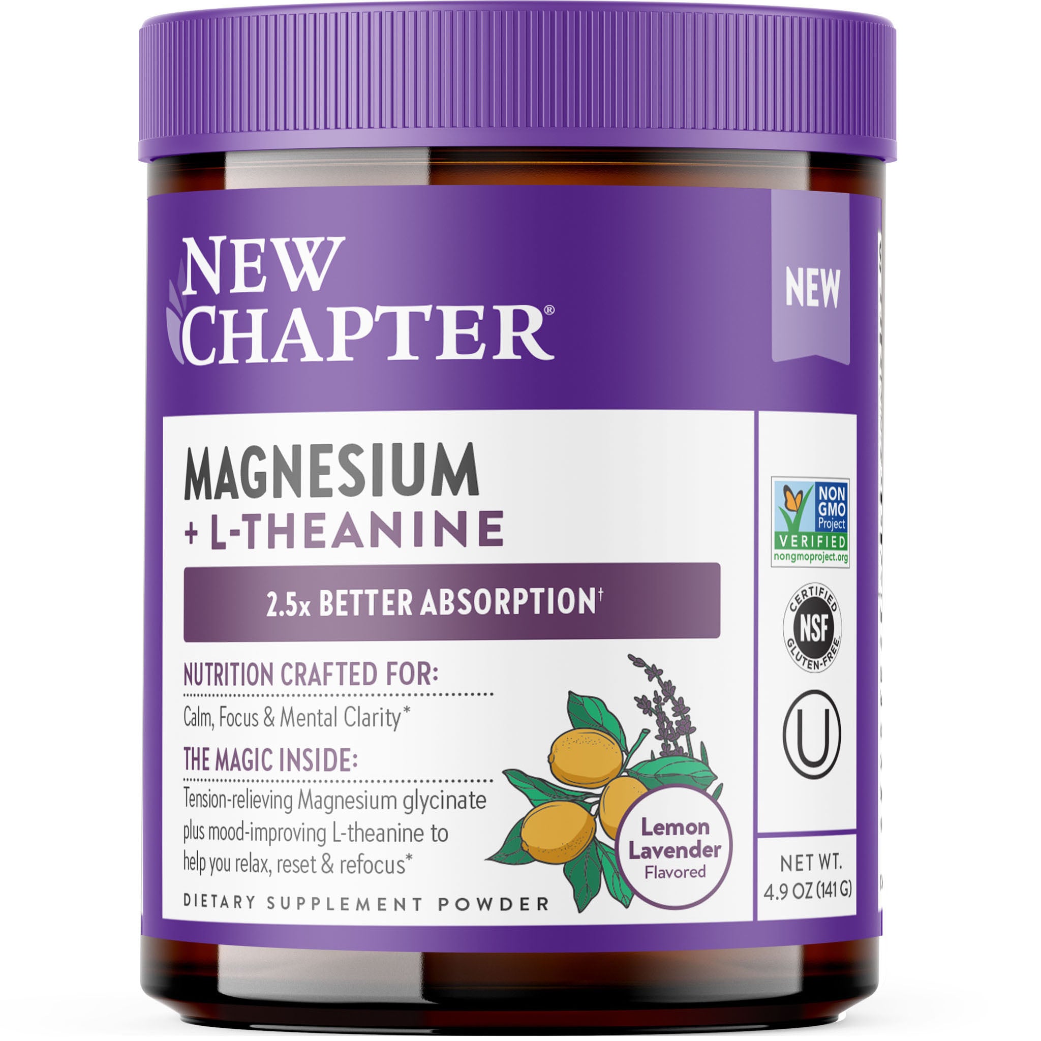 New Chapter Magnesium + L-Theanine Powder | Grove Collaborative