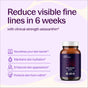 A bottle labeled Skin Barrier Boost Capsules - with Clinical-Strength Astaxanthin for Fine Lines by New Chapter sits on a light background, highlighting hydration, elasticity, nourishment, protection, and a 6-week reduction in fine lines.