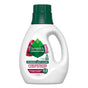 Seventh Generations Concentrated Laundry Detergent, with a green cap and Geranium Blossoms & Vanilla scent, comes in a 50 fl oz bottle handling 53 loads. It features Biobased Deep Clean and essential oils for a refreshing wash. The triple-enzyme formula ensures thorough cleaning, and it has an easy-pour handle.
