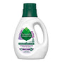 A white bottle of Seventh Generation Concentrated Laundry Detergent features a green cap, hypoallergenic design with a purple Fresh Lavender scent label, triple-enzyme formula, and offers 53 loads.