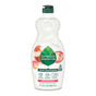 The Seventh Generation Dish Soap bottle, with its apple scent design, features a transparent body and green cap, highlighting eco-friendly details. Dye-free and USDA-certified biobased, it reads Clean with Purpose and contains 19 fl oz (561 ml).