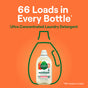 A bottle of Seventh Generation Ultra Concentrated Laundry Detergent is featured on an orange background with text that reads 66 Loads in Every Bottle* and highlights its powerful lavender scent.