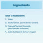 ECOS Window Cleaner Vinegar ingredients list: water, alcohol denat. (plant-derived solvent), caprylyl/myristyl glucoside (plant-derived surfactant), and acetic acid (plant-derived vinegar) for an eco-conscious clean.