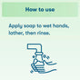 An icon of hands being washed under a faucet with instructions to apply ECOS Hand Soap Liquid to wet hands, lather, and rinse.