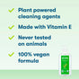 A bottle of ECOS Hand Soap Liquid scented with lemongrass sits next to a list of its benefits: plant-powered cleaning agents, Vitamin E, no animal testing, and a 100% vegan formula.