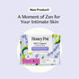 A package of The Honeypot Company 100% Organic Cotton Cover Calming Herbal Infusion Regular Pads, with a lavender and green design on a light purple background, reads: A Moment of Zen for Your Intimate Skin.