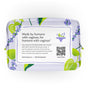A lavender and green pack of The Honeypot Company 100% Organic Cotton Cover Calming Herbal Infusion Super Pads, featuring floral designs, a QR code, and info on calming, plant-derived pads made for humans with vaginas.