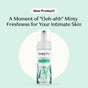 A bottle of HoneyPot Cooling Intimate Wash - Herbal Infusion, adorned with herbs on the label, is shown alongside text highlighting it as a new pH-balanced cleanser that delivers ooh-ahh minty freshness for intimate skin.