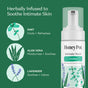 A bottle of HoneyPot Cooling Intimate Wash – Herbal Infusion, featuring mint, aloe vera, and lavender illustrations, labeled as Cooling and described as a soothing, moisturizing, and calming pH-balanced cleanser for intimate skin.