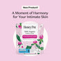 HoneyPot Peri-menopause All Day/All Night Pads – Harmonizing Herbal Infusion, 11 count package with floral design on a pink background. Text reads: New Product! A Moment of Harmony for Your Intimate Skin. Featuring organic cotton for perimenopause and hormone balance.
