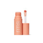 A peach-colored Legendary Lip Oil tube from RMS Beauty stands open with its applicator tipped in glossy coral, resting beside it on a white background—offering hydrating lip color made from clean ingredients.