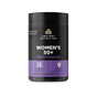 A black and purple bottle of Ancient Nutrition Ancient Multi Women’s 50+ Capsules, with text highlighting methylated vitamin B12, 21 vitamins and minerals, organic ashwagandha for emotional balance and cognitive support, 60 capsules.