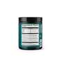 A dark green container with a black lid displays Ancient Nutrition's Organic Super Greens Powder – Bloat Relief. The Supplement Facts label details ingredients and nutrition in black and white text, emphasizing digestive enzymes for gut health.