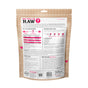 The beige Stir and Boom Raw Raw Beef Boom Ba Dinner Grain-Free Dehydrated Dog Food package by I and Love and You, featuring pink accents, details nutritional info and feeding guidelines. It emphasizes the benefits of freeze-dried raw food with wholesome ingredients for canine health.