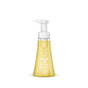 A clear plastic Method Foaming Hand Soap dispenser with yellow liquid and a white pump, labeled Lemon + Freesia with Vitamin E in minimalist text, is shown on a white background.
