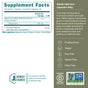 Supplement Facts for True Grace Lion’s Mane Capsules - Refill Pouch: Serving size 2 capsules, includes beta-glucans amount, ingredient list, certifications, and details on quality testing for cognitive support and brain health.