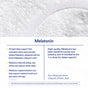 An infographic about Ritual Sleep, featuring its natural sleep support benefits, premium quality, 5mg melatonin dosage, and Italian origin. Includes bullet points and disclaimers on a textured light gray background.