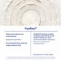 An infographic about HyaCera by Ritual highlights its clinically proven skin benefits—hydration, glow, and smoothness—thanks to hyaluronic acid. Clinical studies are noted, and it features a powder background with origins in Goka, Japan.