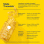 A bottle of Ritual Omega 3-DHA capsules spills pills on a yellow background. Text highlights microalgae oil for brain and heart health, with traceable ingredients and full sourcing transparency.