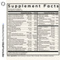 Supplement facts label for Codeage Methylated Multivitamin+ showing daily values and amounts of essential vitamins, minerals, antioxidants, and other ingredients per 3-capsule serving in a black-and-white table format.