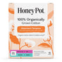 The Honeypot Company Duo Pack Tampons, made with 100% organic cotton and BPA-free applicators, feature a cotton-themed design and include 18 regular and super absorbency tampons.