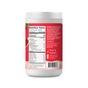 A white container of Ultima Replenisher Broad Spectrum Electrolyte Mix displays nutrition facts, ingredients, pomegranate and berry images, mixing instructions, and promotes its sugar-free hydration formula with a natural taste.