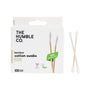 A box of The Humble Co. Cotton Swabs - White, featuring 100 bamboo swabs that are 100% plastic-free, cruelty-free, and vegan. Two swabs are displayed beside the box—perfect for precision touchups.