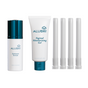 The Alubri 2-Step Vaginal Wellness Kit for Dryness & Discomfort stands next to four white applicators against a white background, offering targeted solutions for vaginal dryness.