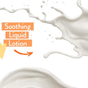A gentle white spray splashes across a pale backdrop. Orange and white text reads Sensitive Baby Diaper Rash Cream Spray - Fragrance-Free by Babo Botanicals, ideal for delicate baby skin, with an arrow pointing to the right and a small yellow heart to the left of the words.