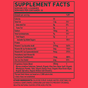 The Supplement Facts label for 8Greens Super Greens Gummies - Apple (QVC) stands out on a red background. It details calories, fats, sodium, carbs, sugars, protein, vitamins, zinc, and a proprietary greens blend that may boost metabolism. Ingredients include glucose syrup, sugar, water, and flavorings.