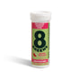 A tube of 8Greens Super Greens Tablet - Cucumber Watermelon, featuring a green and pink label with bold 8Greens branding and highlights for metabolism, immunity, and focus support.