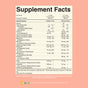 MaryRuth’s Kids Nighttime Multimineral Liquid Supplement Facts label lists sugar-free vitamins and minerals for ages 1–3 & 4–13, with ingredients and serving details on a peach background and brand info at the bottom. Supports immune function.*.